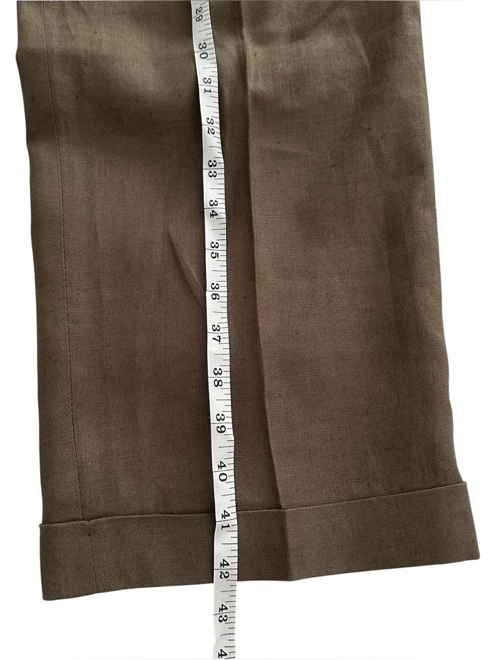 Vintage 100% Linen Pleated Trousers  High Rise/Cuffed Pants/33